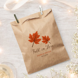 Herfst in Love Oranje Brown Leaves Wedding Bedankzakje