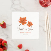 Herfst in Love Oranje Brown Leaves Wedding Servetten (Insitu)
