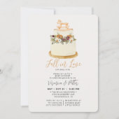 Herfst in Love Paars Autumn Cake Baby shower Invit Kaart (Voorkant)