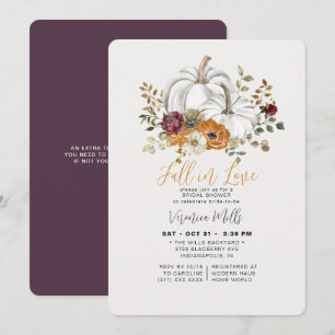 Herfst in Love Paars Autumn Pumpkin Vrijgezellenfe Kaart