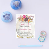 Herfst in Love Paars Floral Pumpkin Vrijgezellenfe Flyer (Enkel)