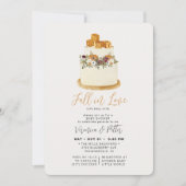 Herfst in Love Paarse Autumn Cake Baby shower Kaart (Voorkant)