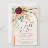 Herfst In Love Pampas Floral Rust Arch Vrijgezelle Kaart (Voorkant)