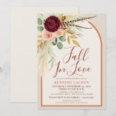 Herfst In Love Pampas Floral Rust Arch Vrijgezelle Kaart (Voorkant / Achterkant)