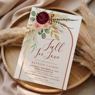 Herfst In Love Pampas Floral Rust Arch Vrijgezelle Kaart