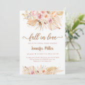 Herfst in Love Pampas Grass Boho Vrijgezellenfeest Kaart (Staand voorkant)