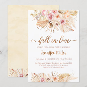 Herfst in Love Pampas Grass Boho Vrijgezellenfeest Kaart