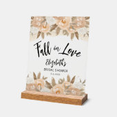 Herfst in Love Peach Flowers Vrijgezellenfeest Acryl Bord (Hoek)