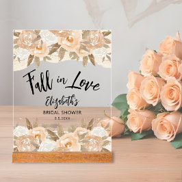 Herfst in Love Peach Flowers Vrijgezellenfeest Acryl Bord