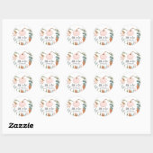 Herfst in Love Pink Pumpkin Autumn Baby shower Ronde Sticker (Vel)