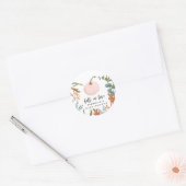 Herfst in Love Pink Pumpkin Autumn Baby shower Ronde Sticker (Envelop)