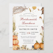 Herfst in Love Pumpkin Autumn Bridesmaids Luncheon Kaart (Voorkant)