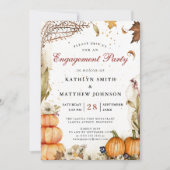 Herfst in Love Pumpkin Autumn Engagement Party Kaart (Voorkant)