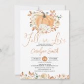 Herfst in Love Pumpkin Autumn Floral Vrijgezellenf Kaart (Voorkant)