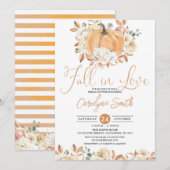 Herfst in Love Pumpkin Autumn Floral Vrijgezellenf Kaart (Voorkant / Achterkant)