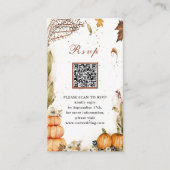 Herfst in Love Pumpkin Autumn Wedding QR Code RSVP Informatiekaartje (Voorkant)