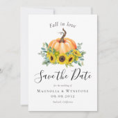 Herfst in Love Pumpkin Autumn Wedding Save The Date (Voorkant)