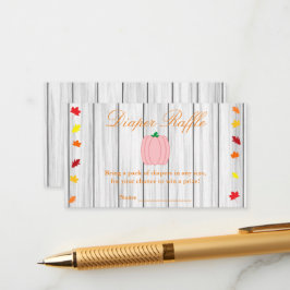 Herfst in Love Pumpkin Baby shower Diaper Raffle Informatiekaartje