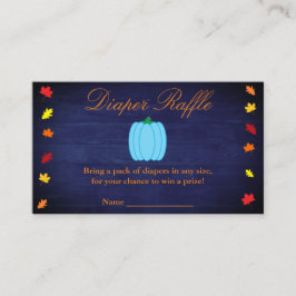 Herfst in Love Pumpkin Baby shower Diaper Raffle Informatiekaartje