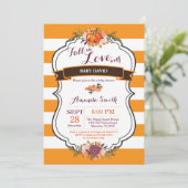 Herfst in Love Pumpkin Baby shower Invitation Card Kaart (Staand voorkant)
