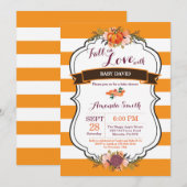 Herfst in Love Pumpkin Baby shower Invitation Card Kaart (Voorkant / Achterkant)
