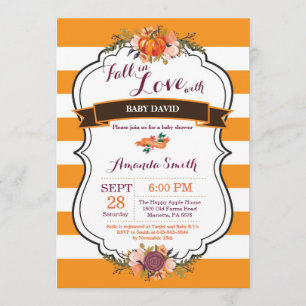 Herfst in Love Pumpkin Baby shower Invitation Card Kaart