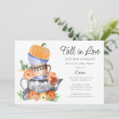 Herfst in Love Pumpkin Baby shower Invitation Kaart (Staand voorkant)