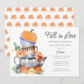 Herfst in Love Pumpkin Baby shower Invitation Kaart (Voorkant / Achterkant)