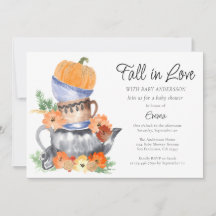 Herfst in Love Pumpkin Baby shower Invitation