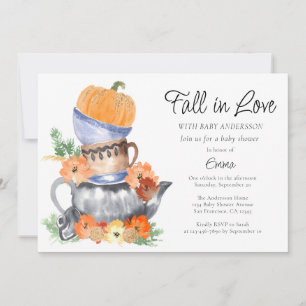 Herfst in Love Pumpkin Baby shower Invitation Kaart