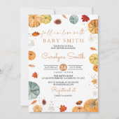 Herfst in Love Pumpkin Baby shower Invitation Kaart (Voorkant)