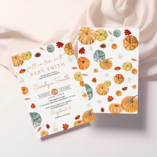 Herfst in Love Pumpkin Baby shower Invitation Kaart