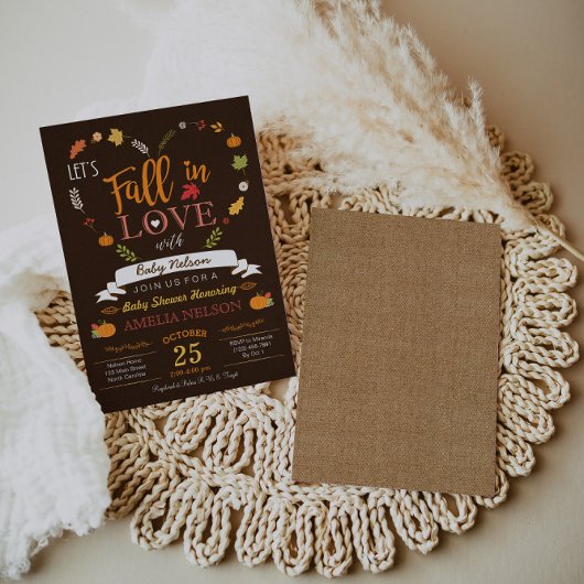Herfst in Love Pumpkin Baby shower Invitation Kaart