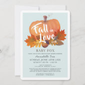 Herfst in Love Pumpkin Blue Drive-by Baby shower Kaart (Voorkant)