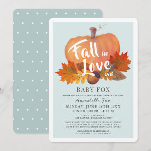 Herfst in Love Pumpkin Blue Drive-by Baby shower Kaart