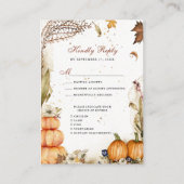 Herfst in Love Pumpkin Botanical Autumn Wedding RS Informatiekaartje (Voorkant)