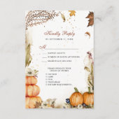 Herfst in Love Pumpkin Botanical Autumn Wedding RS Informatiekaartje (Voorkant)