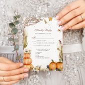 Herfst in Love Pumpkin Botanical Autumn Wedding RS Informatiekaartje