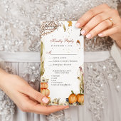 Herfst in Love Pumpkin Botanical Autumn Wedding RS Informatiekaartje