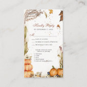 Herfst in Love Pumpkin Botanical Autumn Wedding RS Informatiekaartje (Voorkant)