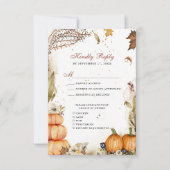 Herfst in Love Pumpkin Botanical Autumn Wedding RS RSVP Kaartje (Voorkant)