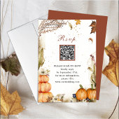 Herfst in Love Pumpkin Botanical Autumn Wedding RS RSVP Kaartje