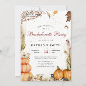 Herfst in Love Pumpkin Botanical Bachelorette Part Kaart (Voorkant)