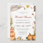 Herfst in Love Pumpkin Botanical Brown Vrijgezelle Kaart (Voorkant)