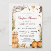 Herfst in Love Pumpkin Botanical Couples Shower Kaart (Voorkant)