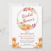 Herfst in Love Pumpkin Bridal Shower Invitation Kaart (Voorkant)