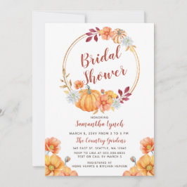 Herfst in Love Pumpkin Bridal Shower Invitation Kaart