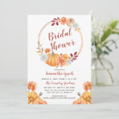 Herfst in Love Pumpkin Bridal Shower Invitation Kaart (Staand voorkant)