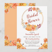 Herfst in Love Pumpkin Bridal Shower Invitation Kaart (Voorkant / Achterkant)
