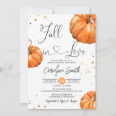 Herfst in Love Pumpkin Bridal Shower Invitation Kaart (Voorkant)